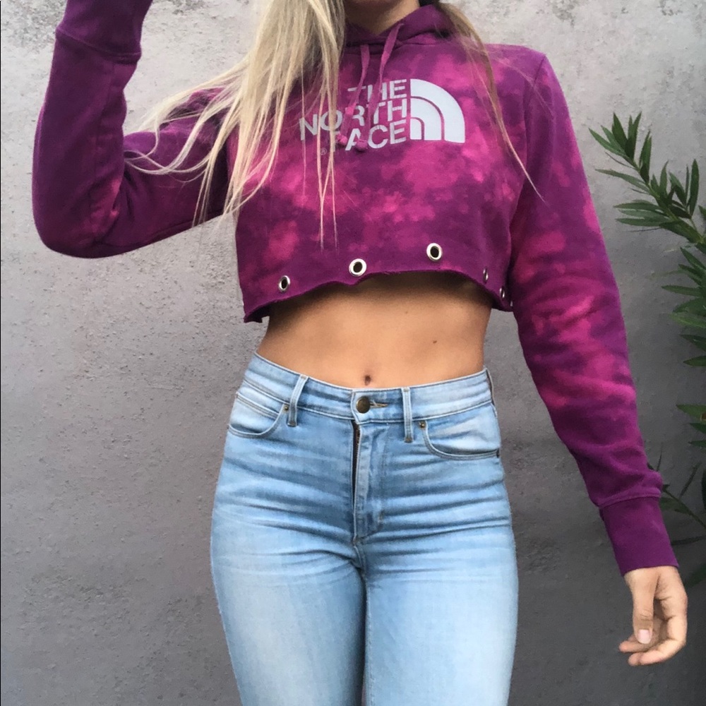 The North face acid was crop pull over sweatshirt